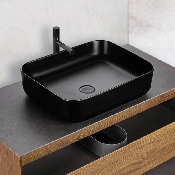 Раковина Vincea 50 см накладная, черная матовая - фото 3