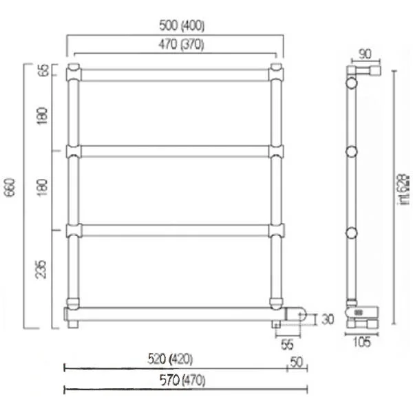 Полотенцесушитель электрический Margaroli Sole 370-542-5 Box, 5 секций - фото 2