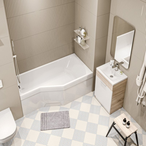 Ванна акриловая 1Marka Convey 150х75 см правая, без гидромассажа, недорогие, маленькие - фото 6