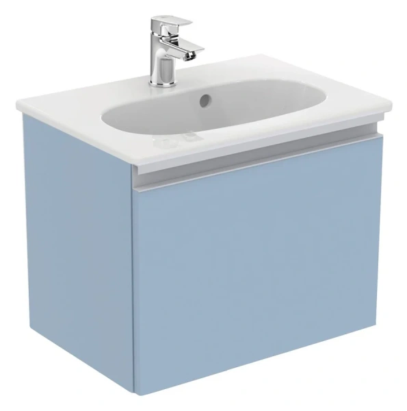 Тумба под раковину подвесная Ideal Standard Tesi 50 см серо-голубая матовая - фото 1