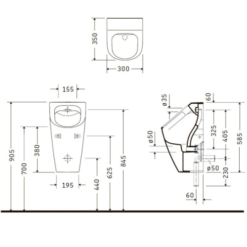 Писсуар Duravit ME by Starck Rimless 280930 - фото 2