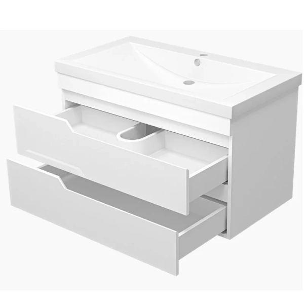 Тумба под раковину подвесная Misty Софт 90 см белая, 90 см - фото 6