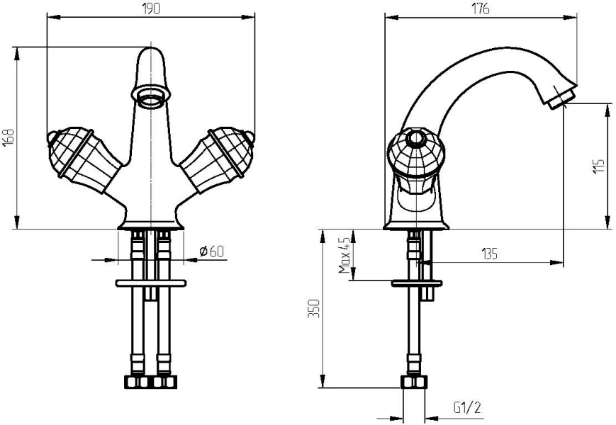 Смеситель для раковины Migliore Prestige Crystal хром - фото 3