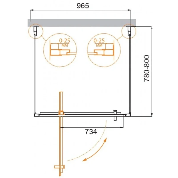 Душевой уголок стекло прозрачное Cezares - фото 2