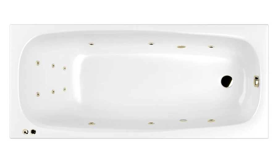 Ванна гидромассажная Whitecross Layla Line, 180 х 80 см, увеличенная толщина акрила, усиленная армировка, белый/бронза, 0102.180080.100.LINE.BR - фото 1
