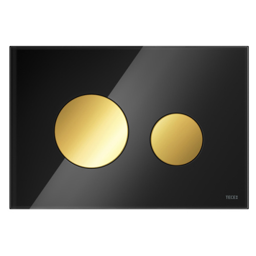 Клавиша смыва Tece TECEloop стекло черное кнопки позолоченные - фото 10