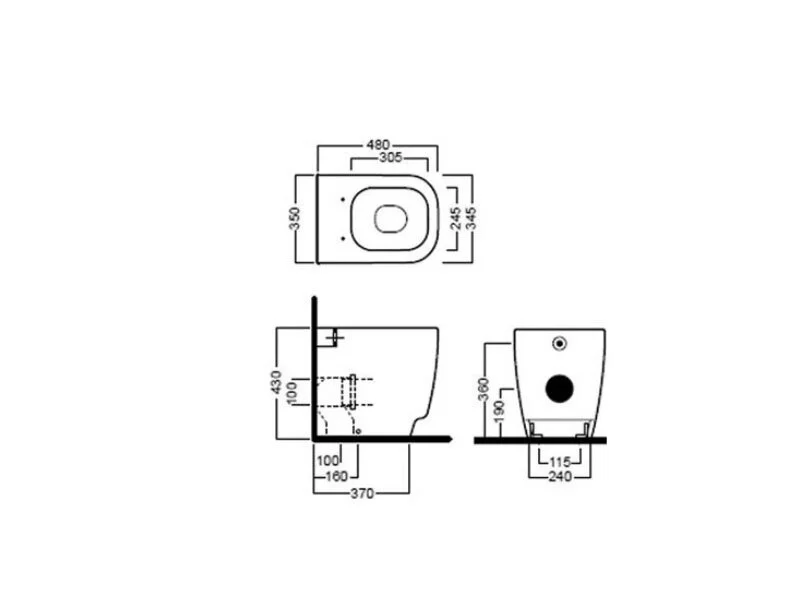 Унитаз напольный Hatria Fusion YXZK01 35х50 см - фото 2