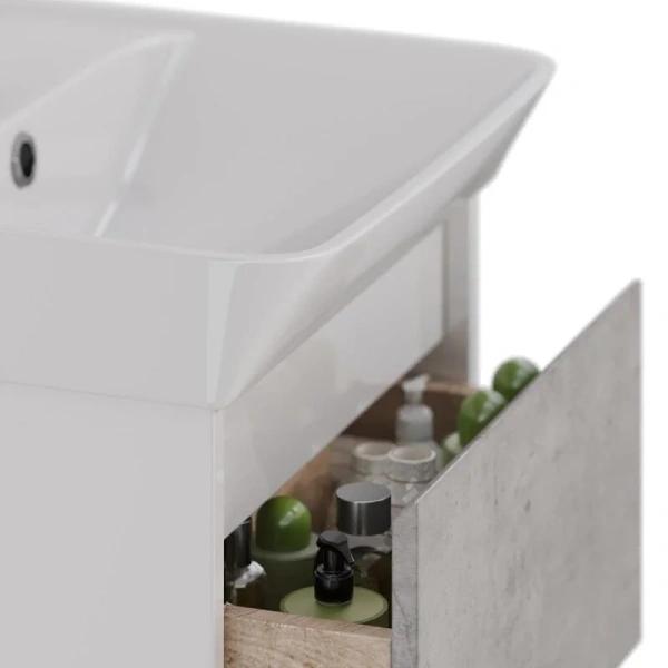 Тумба под раковину подвесная Lemark Combi 50 см бетон, 50 см - фото 6