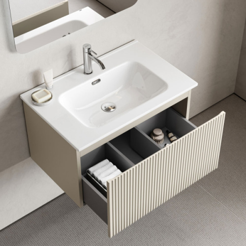 Тумба под раковину подвесная Sancos Snob R 1.0 70 см beige soft - фото 4