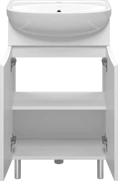 Тумба под раковину напольная Misty Смайл 50 см белая - фото 4