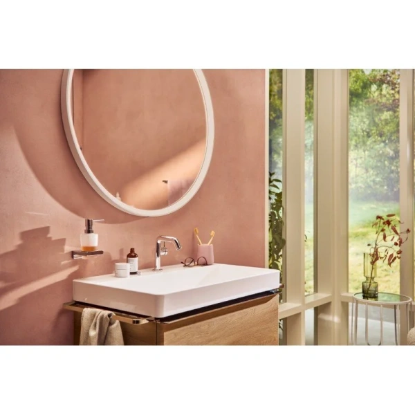Смеситель для раковины Hansgrohe Tecturis S хром, округлая форма, с донным клапаном - фото 5