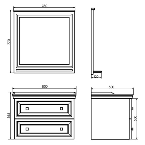 Зеркало Comforty Феррара 80 см белый глянец - фото 3