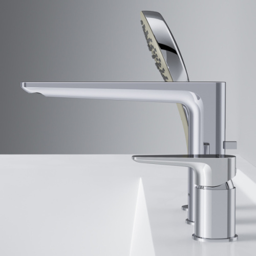 Смеситель для ванны AM.PM Inspire трехсекционный хром  - фото 4