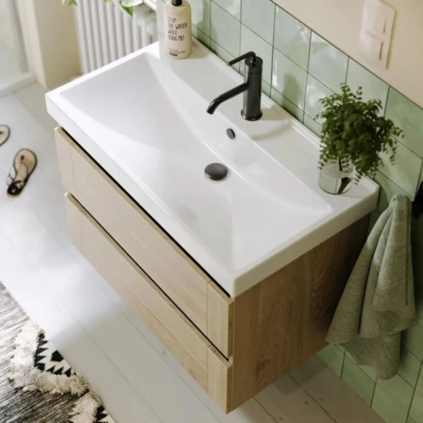 Тумба под раковину подвесная Aqwella Astrid 80 см дуб давос, подвесная, пристенная - фото 4