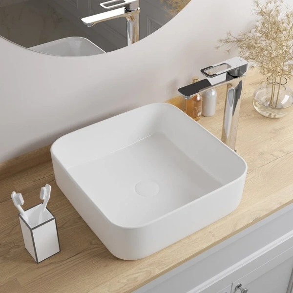 Раковина IDDIS Bridge 04i27 39 см квадратная, 40 см - фото 6