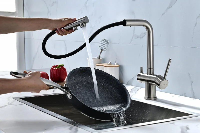 Смеситель для питьевой воды Paulmark Serpentine никель, современные, hi-tech - фото 3