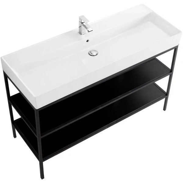 Каркас под раковину Cezares Cadro 120 см черный, моноблок, под накладную раковину - фото 5