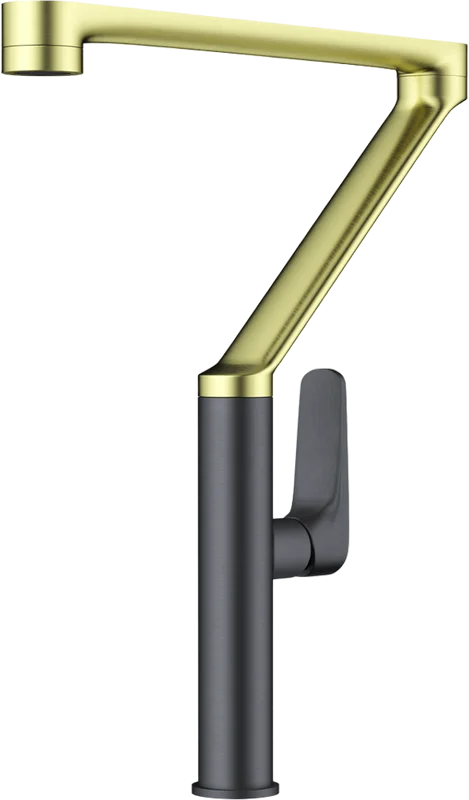 Смеситель для кухни Omoikiri Tara-LG-GM светлое золото/вороненая сталь - фото 1