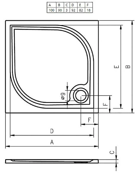 Душевой поддон из литьевого мрамора белый с сифоном Riho Kolping DB32 100x90 см, низкие до 15 см - фото 2