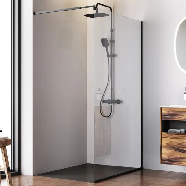 Душевая перегородка Am.Pm Func 120 см профиль черный, черные - фото 3