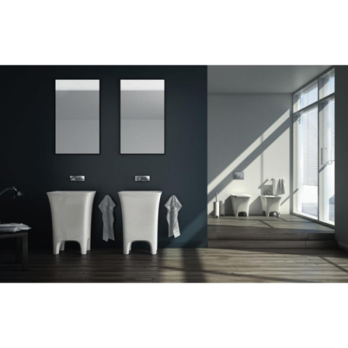 Раковина напольная ArtCeram Cow свободностоящая, прямоугольной формы, моноблок - фото 5