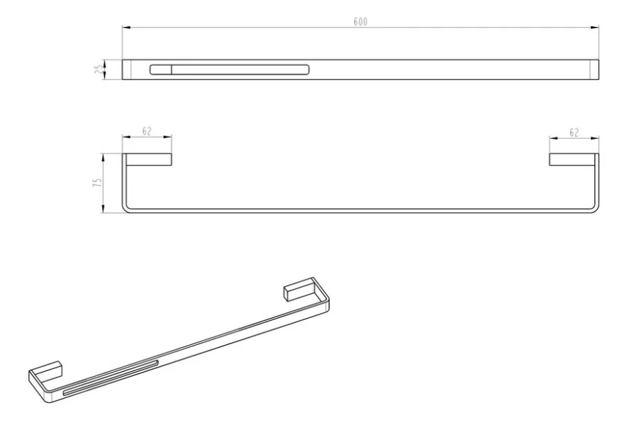 Полотенцедержатель Boheme Q черный/золото - фото 2