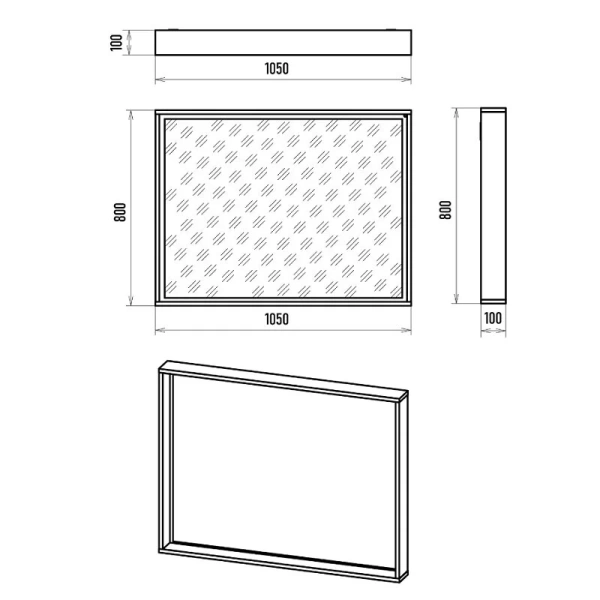 Зеркало с подсветкой Brevita Dallas 105 см прямоугольное, в наличии - фото 2
