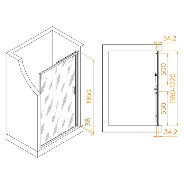 Душевая дверь в нишу RGW Passage PA-14W 120 см профиль белый стекло прозрачное - фото 4