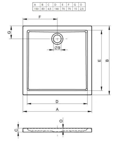 Душевой поддон акриловый белый Riho Zurich 244 150x80 см, низкие до 15 см - фото 2