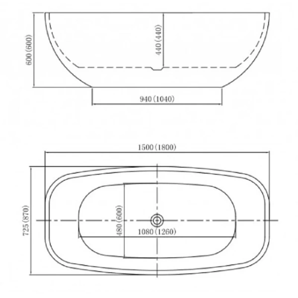 Ванна акриловая Bolu BL-157/180, 180 x 90 см, слив-перелив в комплекте, белый - фото 4
