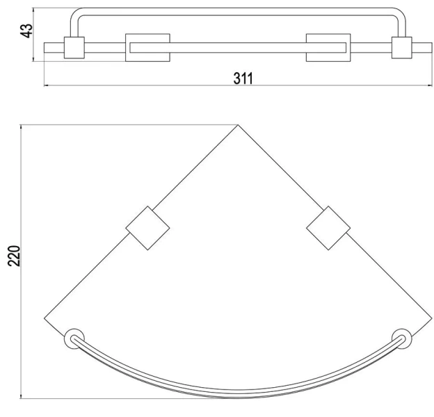 Полочка для ванной Timo Selene 10073/00 - фото 2