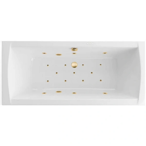 Ванна гидромассажная Excellent Aquaria Lux Relax 180 x 80 см, белый/золото, WAEX.AQU18.RELAX.GL - фото 1