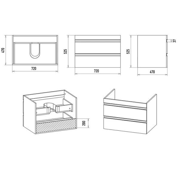 Тумба под раковину подвесная Misty Ингрид 75 см белая, в наличии - фото 2