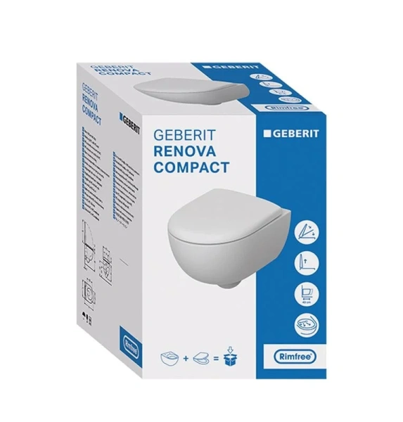 Унитаз подвесной Geberit Renova Compact с сиденьем микролифт - фото 4