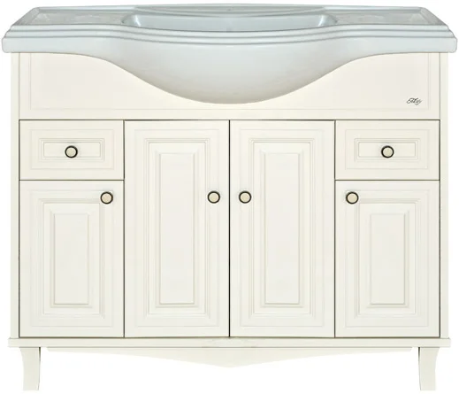 Тумба под раковину напольная Misty Шармель 105 см бежевая, моноблок - фото 5