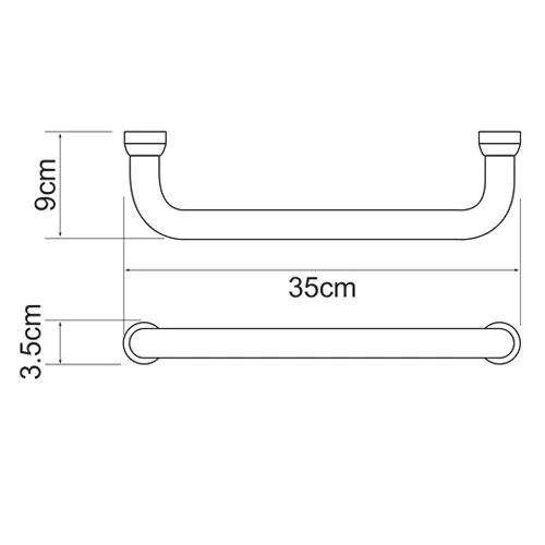 Поручень для ванной WasserKRAFT хром, современные, hi-tech - фото 2