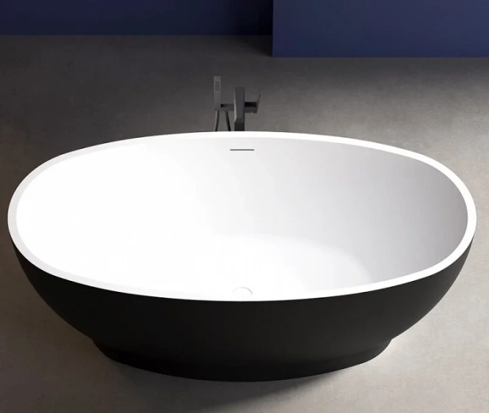Акриловая ванна Abber 165х80 см черная матовая, овальные - фото 4