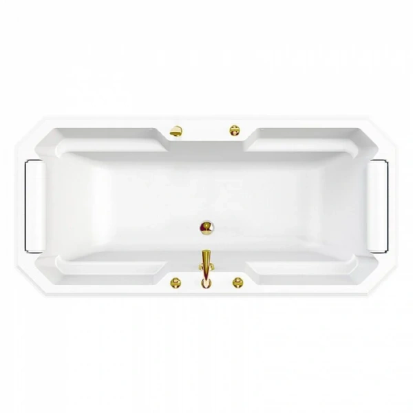 Акриловая ванна Fra Grande Фернандо-Bronze 4-01-4-0-0-422, 190 x 90 см, рама-подставка на декоративных ножках, комплект панелей, подголовник - 2 шт., слив-перелив автомат, 10 форсунок Релакс, 6 минифорсунок Релакс, контроллер 200, белая/бронза - фото 4