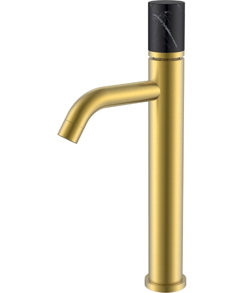 Смеситель для раковины Boheme Stick черный/белый мрамор - фото 3