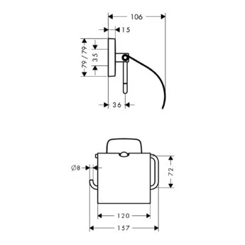 Бумагодержатель Hansgrohe PuraVida хром - фото 2