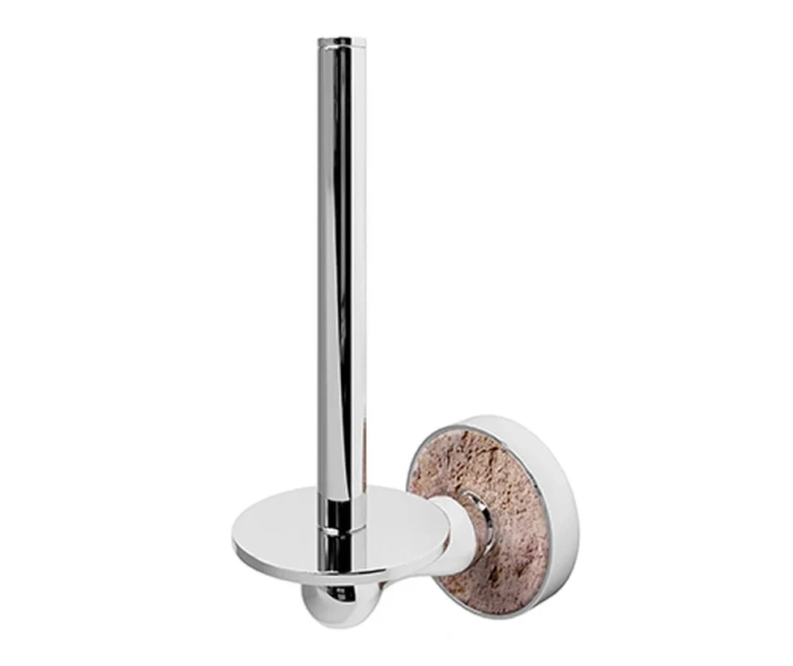 Бумагодержатель WasserKRAFT Nau хром/травертин - фото 1