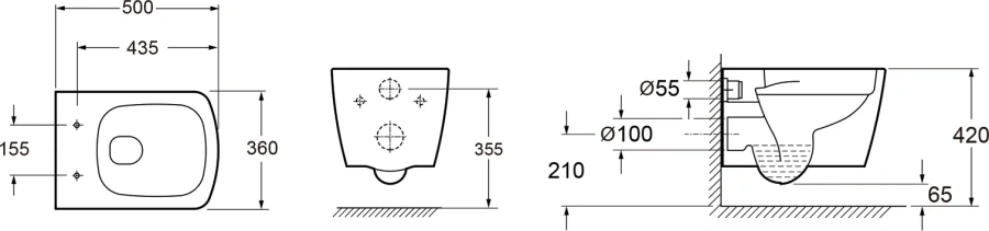 Унитаз подвесной Lavinia Boho Aveo с сиденьем микролифт, подвесные, встраиваемые index_2 - фото 20
