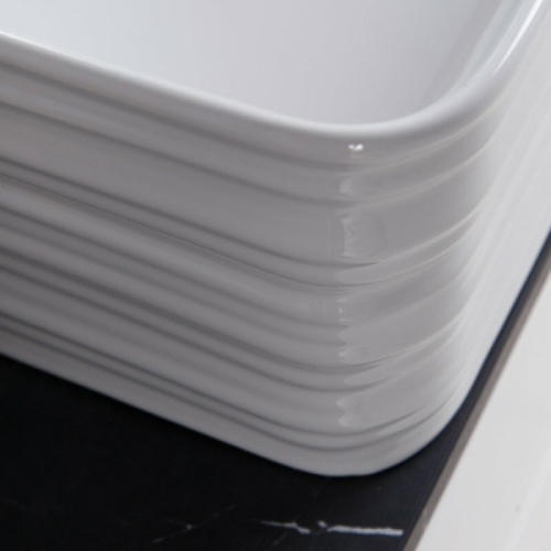 Раковина накладная BelBagno 40 см керамическая, белая - фото 4