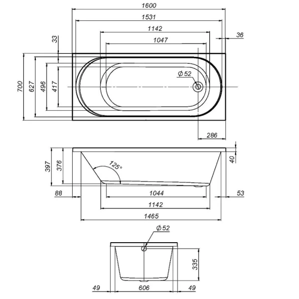 Ванна акриловая Am.Pm X-Joy 160x70 W94A-160-070W-A1 прямоугольная - фото 2