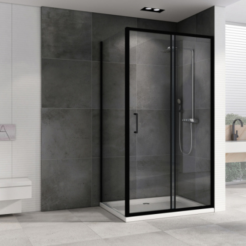 Душевой уголок Abber Schwarzer Diamant 130x80 см профиль черный - фото 2