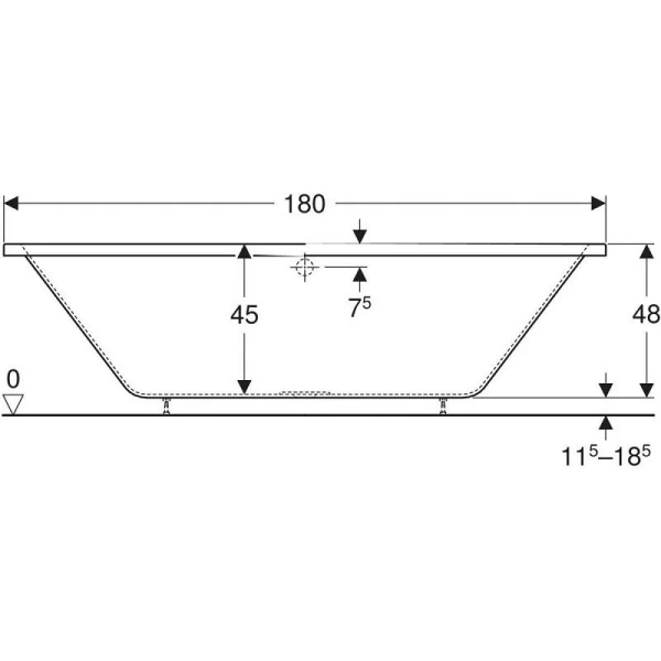 Ванна акриловая Geberit myDay 650580000, 180 х 80 см, белая, прямоугольные - фото 5