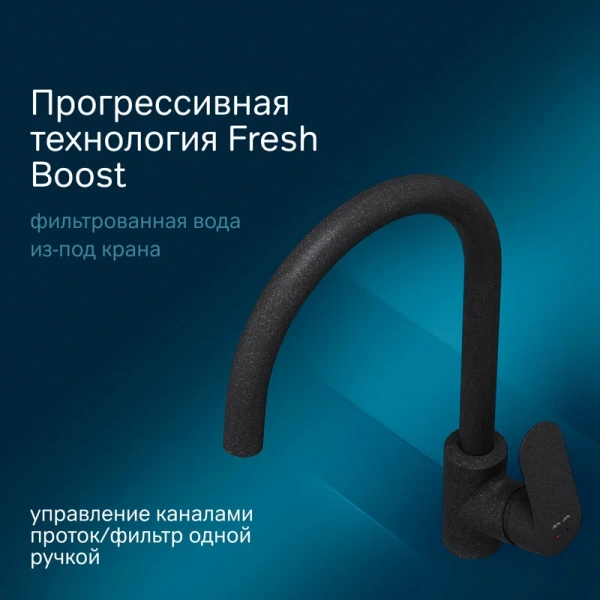 Смеситель для кухни Am.Pm Like с каналом для питьевой воды, черный - фото 4