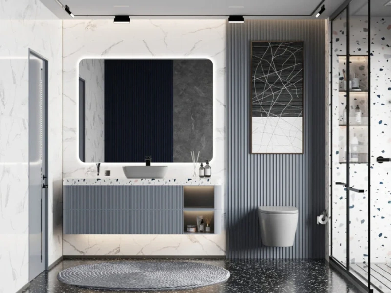 Унитаз подвесной Abber BEQUEM серый матовый, круглой формы - фото 9