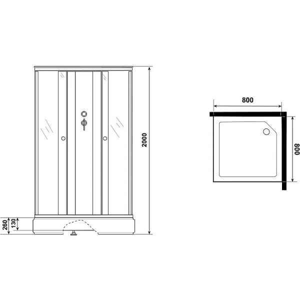 Душевая кабина Niagara Promo 80х80 см стекло матовое - фото 2