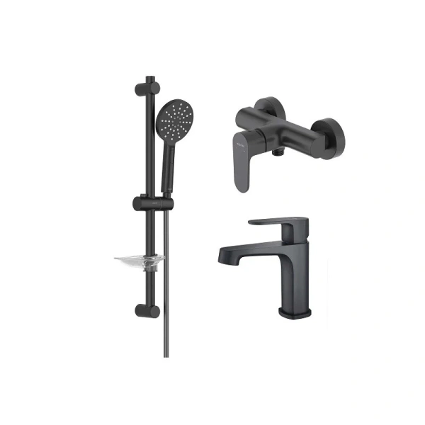 Душевой комплект Акватек Оберон черный матовый, в наличии - фото 5